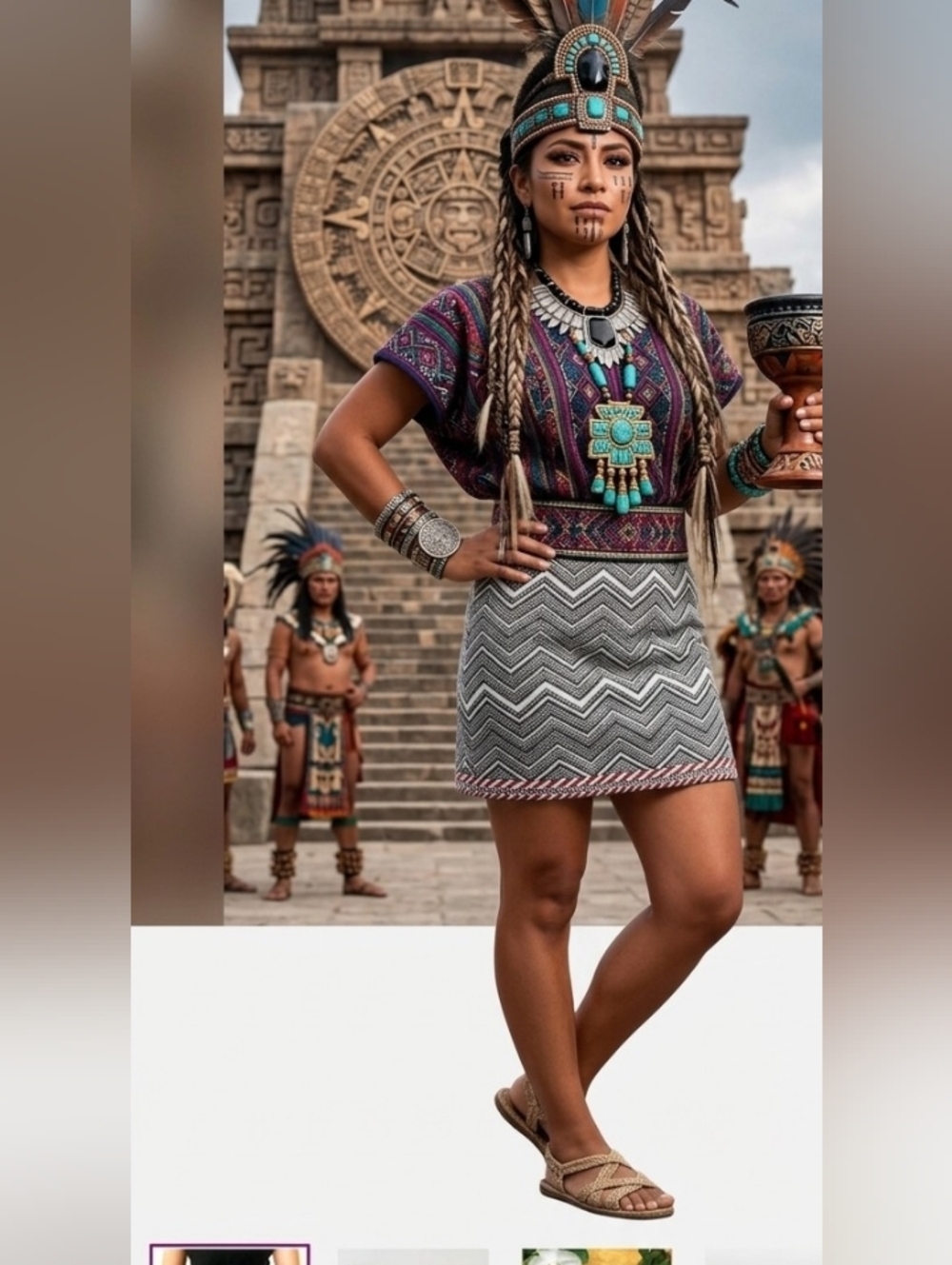 NWOT ZARA AZTEC MINI SKIRT MEDIUM